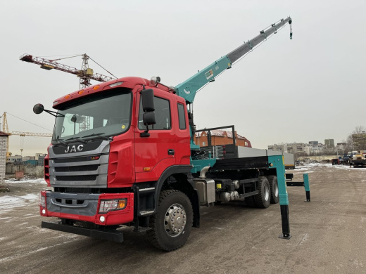 JAC N350 6×4 (35т) КМУ HKTC-8016 (8т) БОРТ 7,5×2,54×0,6м