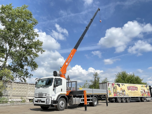 ISUZU FVR34UL-Q (18т) С КМУ HANGIL 756 (7,5т) БОРТ 7,2×2,55×0,6м